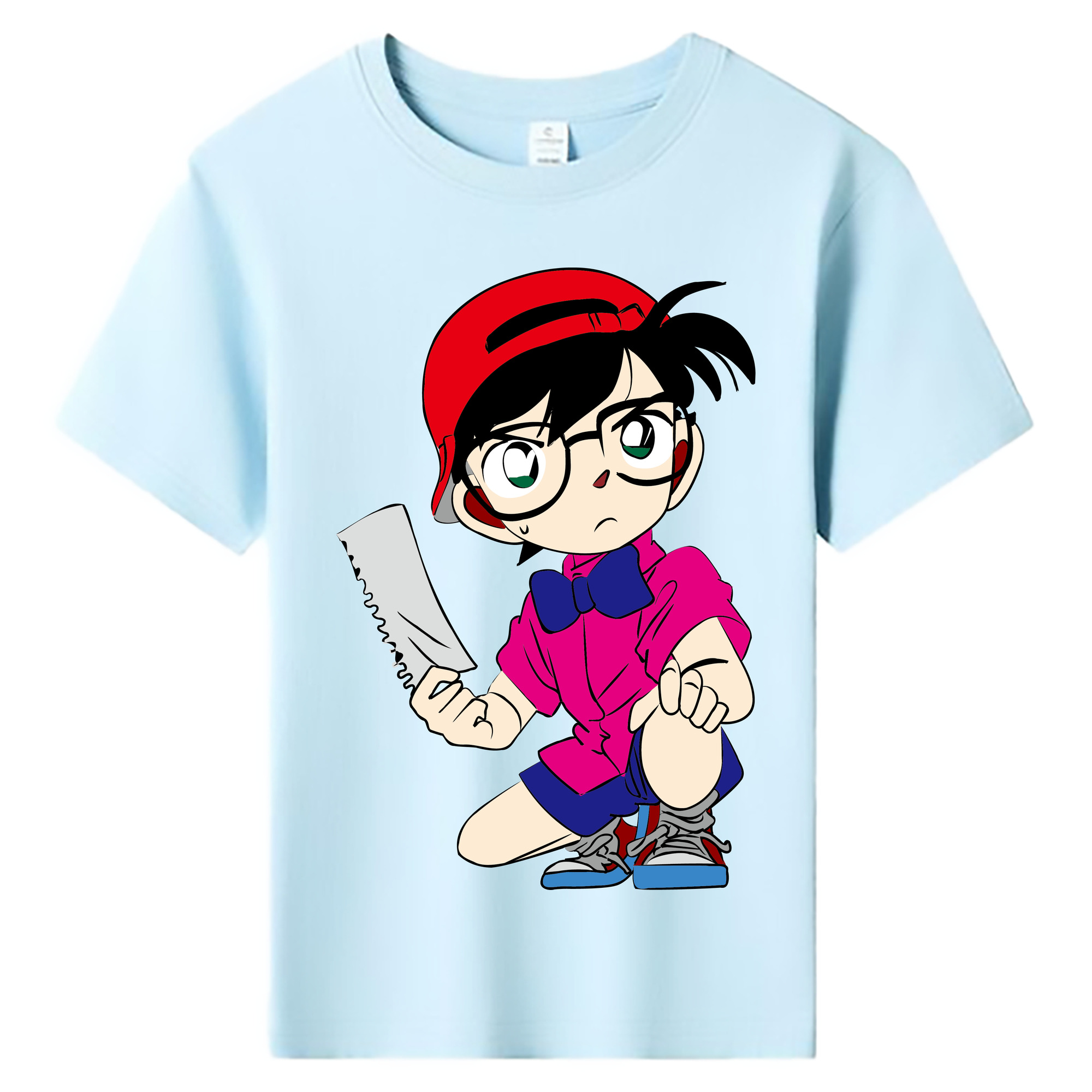 （画像用） 名探偵コナン 江戸川 コナン Detective Conan Conan Edogawa 綿100％キッズTシャツ（フロントプリント）